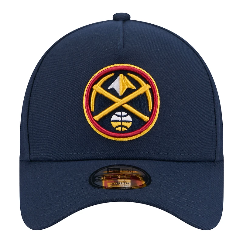 Casquette ajustable New Era Denver Nuggets bleu marine 9FORTY pour jeunes
