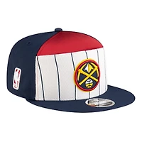 Youth New Era  White/Navy Denver Nuggets 2025 NBA Tip Off Split Panel 9FIFTY Snapback Hat