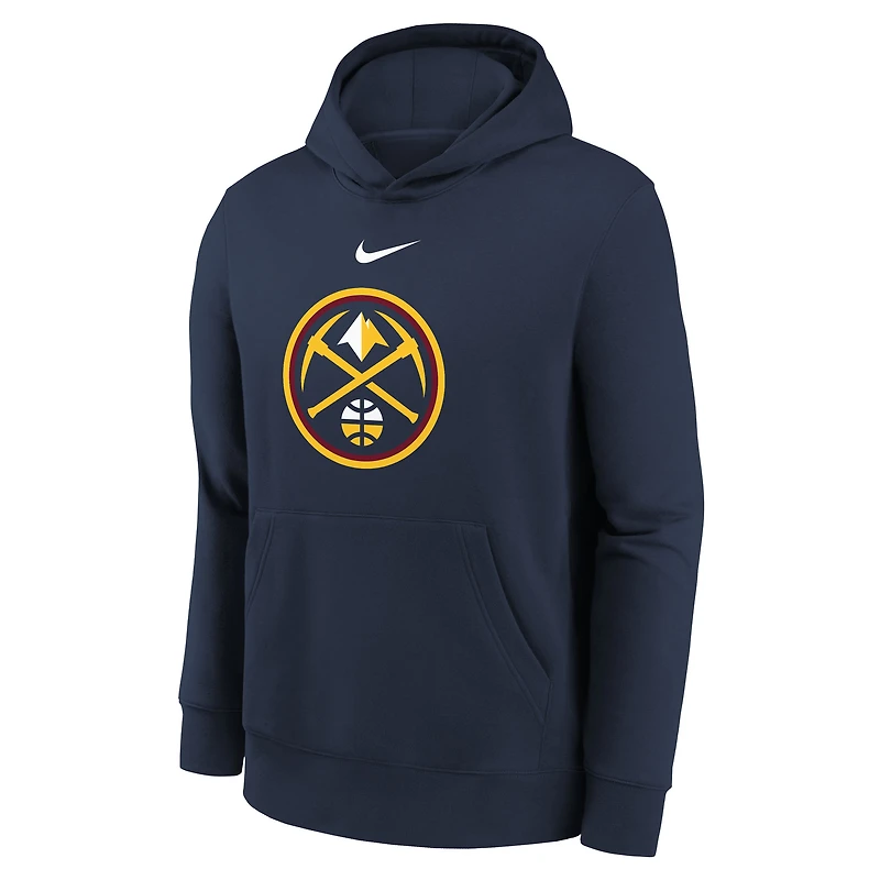 Sweat à capuche Nike bleu marine Denver Nuggets 2025/26 Club Fleece pour jeune