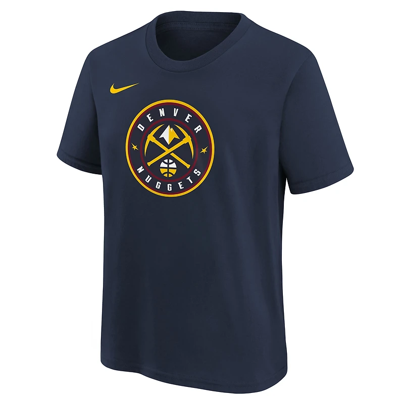 T-shirt Nike bleu marine Denver Nuggets pour enfant avec logo essentiel de l'équipe