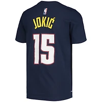 T-shirt de performance Nike Nikola Jokic bleu marine Denver Nuggets avec logo, nom et numéro pour enfant