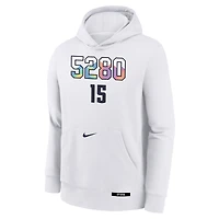 Sweat à capuche Nike Nikola Jokic pour jeune Denver Nuggets 2024/25 City Edition avec nom et numéro Blanc