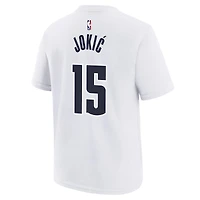 T-shirt Nike Nikola Jokic pour jeune, blanc, édition City Denver Nuggets 2024/25, nom et numéro