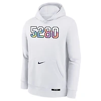Sweat à capuche en polaire Nike City Edition Club Denver Nuggets 2024/25 blanc pour jeune