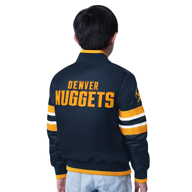 Veste à boutons-pression complète Scout Varsity des Denver Nuggets pour jeunes Starter Navy