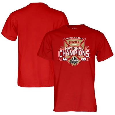 Unisex Blue 84 Crimson Denver Pioneers 2026 NCAA Frozen Four Men's Ice Hockey National Champions T-Shirt