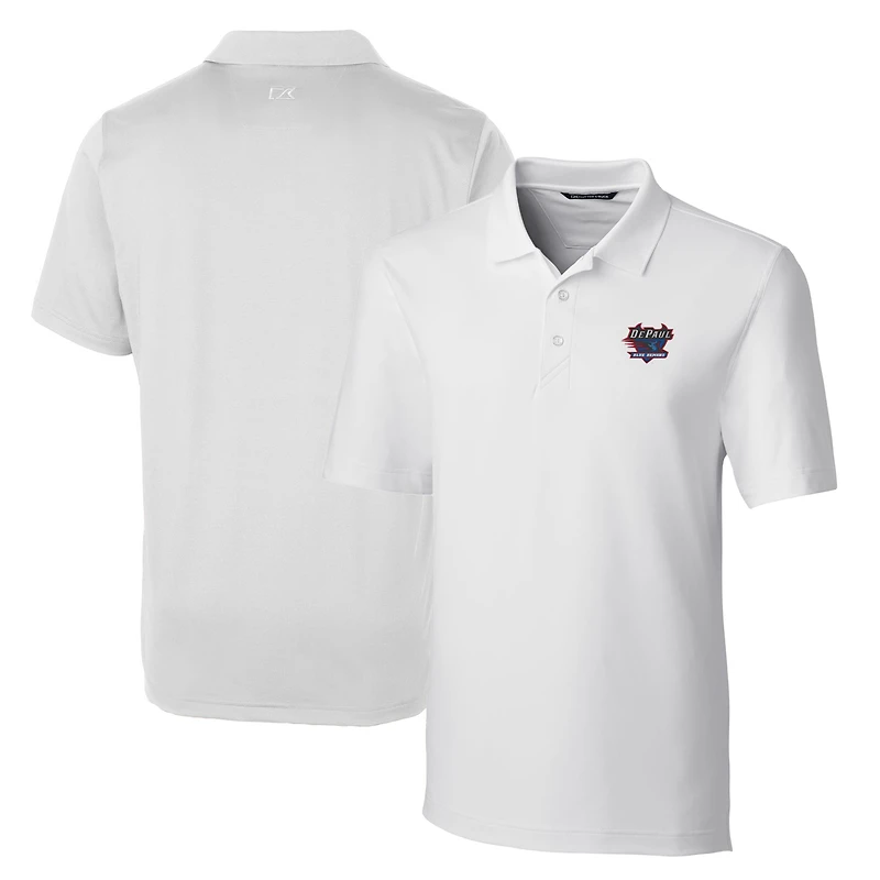 Men's Cutter & Buck White DePaul Blue Demons Big Tall Forge Stretch Polo