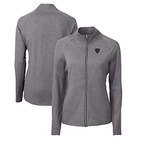 Women's Cutter & Buck  Heather Black DePaul Blue Demons Adapt Eco Knit Recycled Full-Zip Jacket
