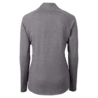 Women's Cutter & Buck  Heather Black DePaul Blue Demons Adapt Eco Knit Recycled Full-Zip Jacket