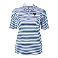 Women's Cutter & Buck  Royal DePaul Blue Demons DryTec Virtue Eco Pique Stripe Recycled Polo