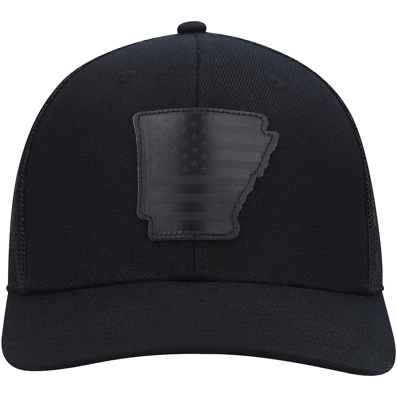 Men's Local Crowns Arkansas Blackout State Patch Trucker Snapback Hat