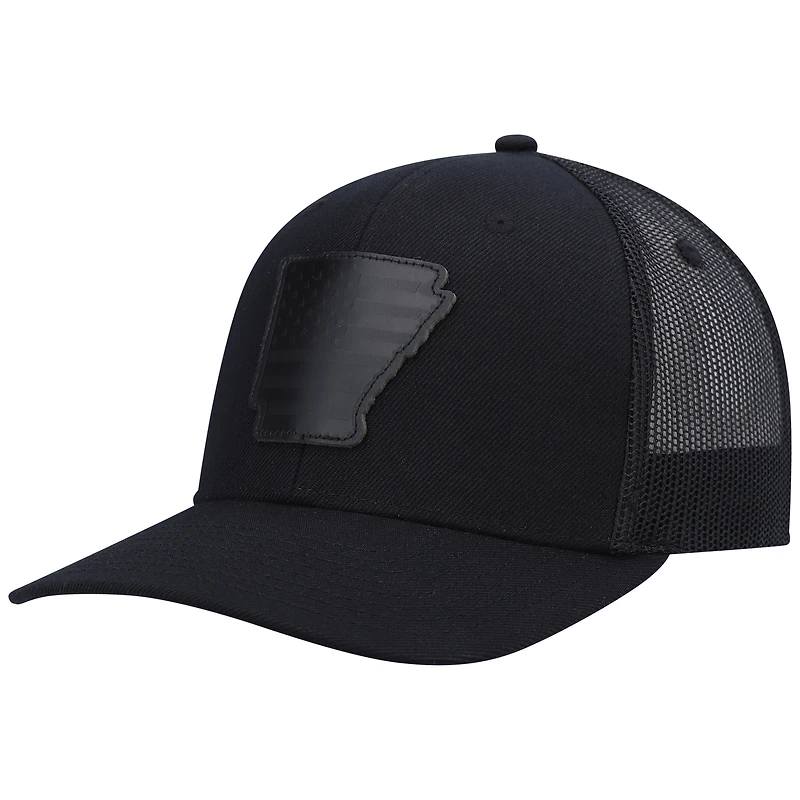 Men's Local Crowns Arkansas Blackout State Patch Trucker Snapback Hat