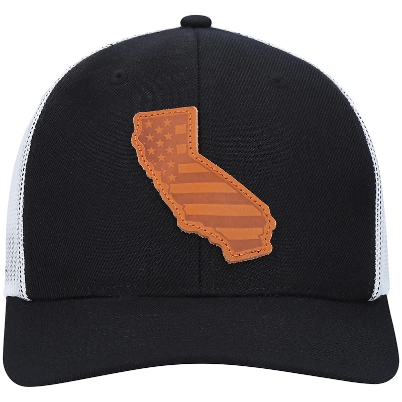 Casquette Snapback Local Crowns California en cuir avec écusson en cuir noir pour homme