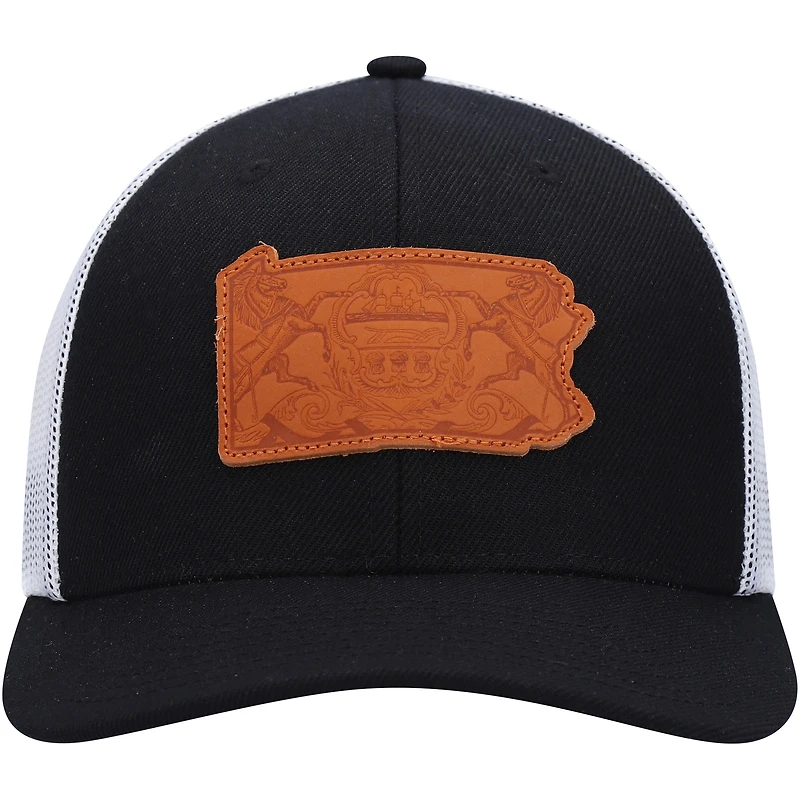 Casquette Snapback Local Crowns en cuir de Pennsylvanie noir avec appliques pour homme
