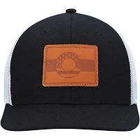 Men's Local Crowns Black South Carolina Leather State Patch Trucker Snapback Hat