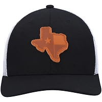 Men's Local Crowns Black Texas Leather State Applique Trucker Snapback Hat