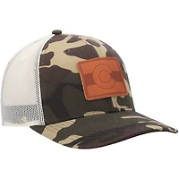 Men's Local Crowns Camo Colorado Icon Woodland State Patch Trucker Snapback Hat