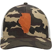 Men's Local Crowns Camo Illinois Icon Woodland State Patch Trucker Snapback Hat