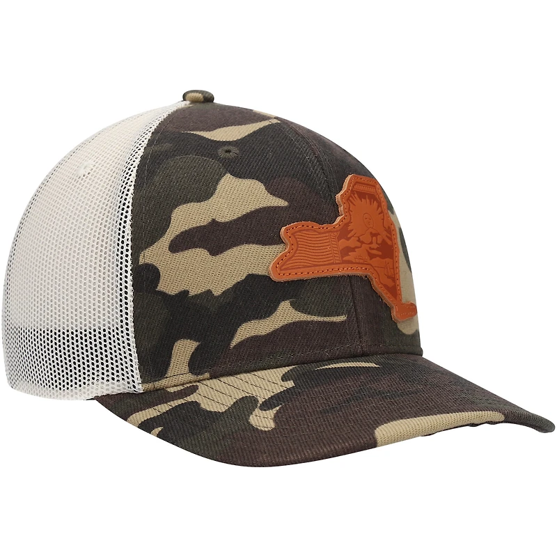 Casquette de camionneur Local Crowns Camo New York Icon Woodland State Patch pour homme