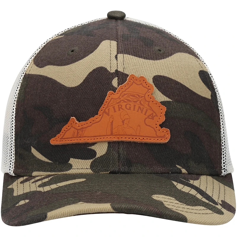 Casquette de camionneur Local Crowns Camo Virginia Icon Woodland State Patch pour homme
