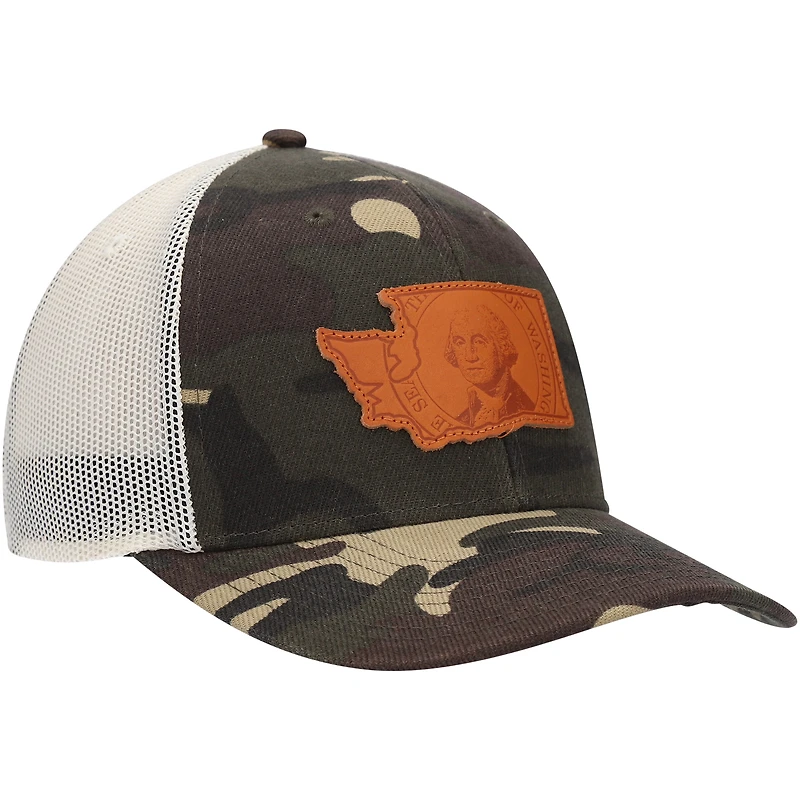 Casquette de camionneur Local Crowns Camo Washington Icon Woodland State Patch pour homme