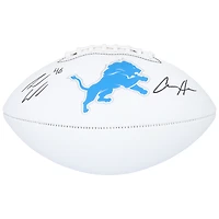Ballon de football Franklin White Panel autographié par Aidan Hutchinson et Jack Campbell des Lions de Détroit