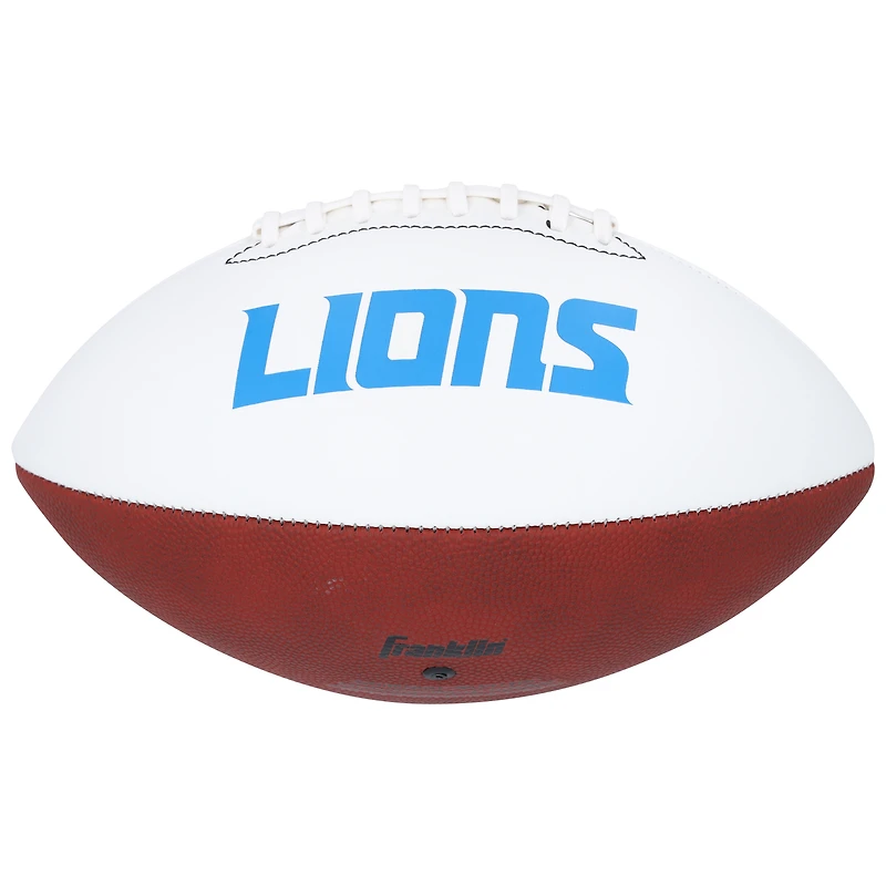 Ballon de football Franklin White Panel autographié par Aidan Hutchinson et Jack Campbell des Lions de Détroit