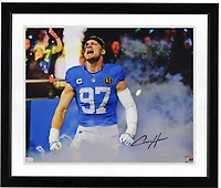 Aidan Hutchinson Detroit Lions Autographed 16" x 20" Smoke Entrance Spotlight Photograph