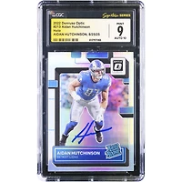 Carte de recrue autographiée d'Aidan Hutchinson (Detroit Lions) 2022 Panini Donruss Optic Holo n° 213