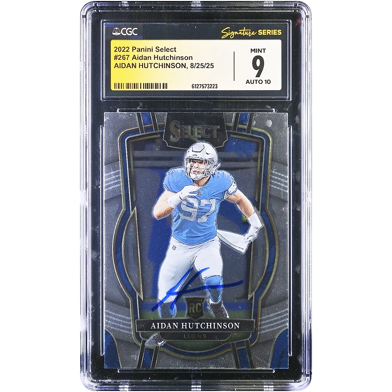 Aidan Hutchinson Detroit Lions Autographed 2022 Panini Select #267 CGC Authenticated 9/10 Rookie Card