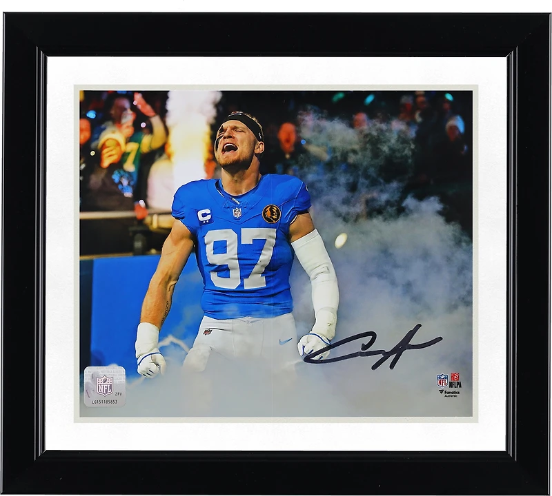 Aidan Hutchinson Detroit Lions Autographed 8" x 10" Smoke Entrance Spotlight Photograph