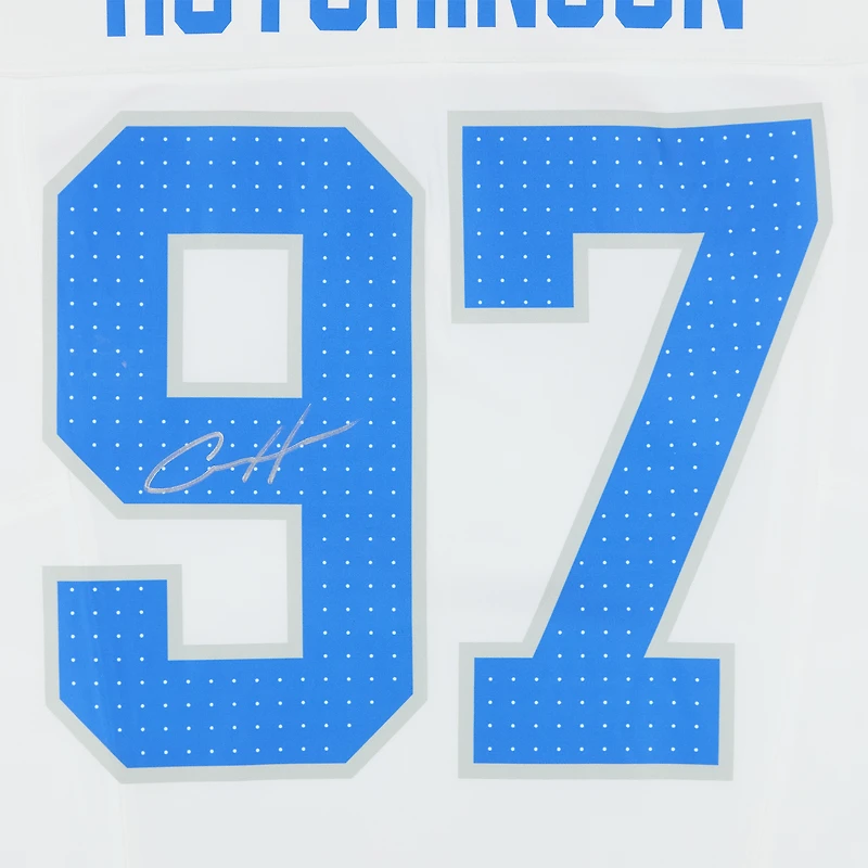 Maillot Nike Vapor F.U.S.E. blanc en édition limitée, autographié par Aidan Hutchinson (Detroit Lions)