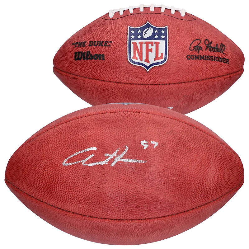 Ballon de football professionnel Wilson Duke dédicacé par Aidan Hutchinson des Detroit Lions