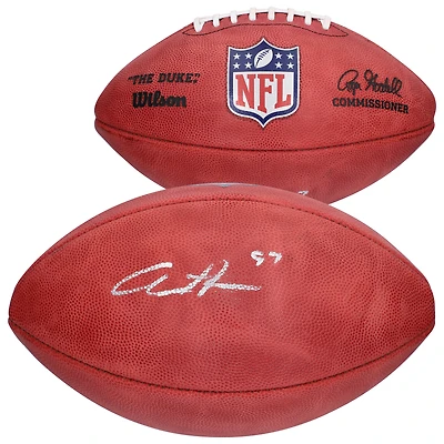 Ballon de football professionnel Wilson Duke dédicacé par Aidan Hutchinson des Detroit Lions