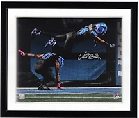 Amon-Ra St. Brown Detroit Lions Autographed 16" x 20" Touchdown Celebration Jumping Over Jahmyr Gibbs Photograph