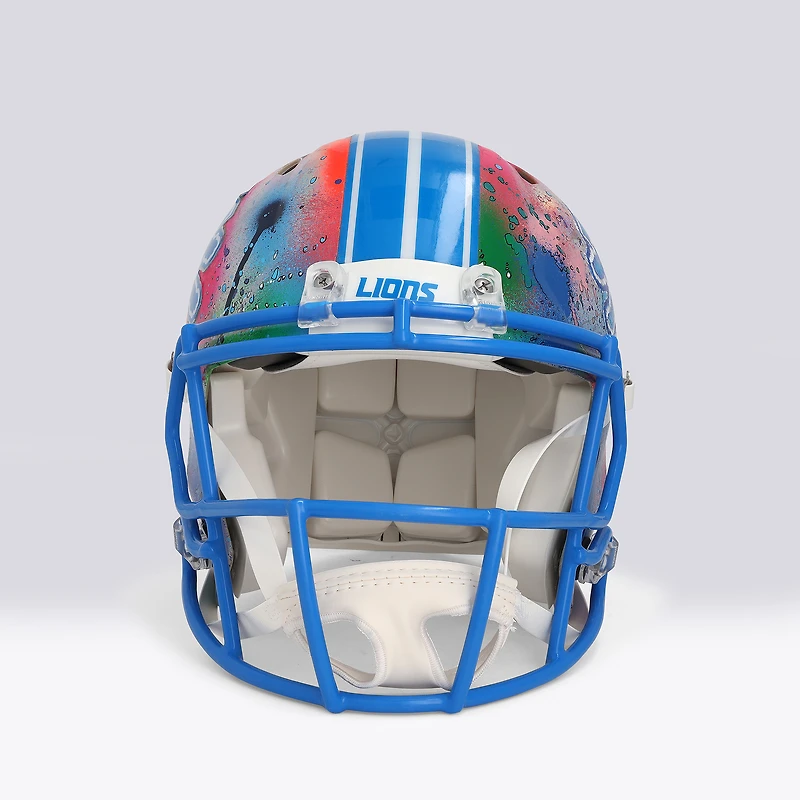 Amon-Ra St. Brown Detroit Lions Autographed 2024 Speed Authentic Helmet - Art by Shawn Voelker - NF70444446