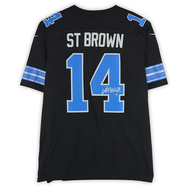 Maillot Nike Vapor F.U.S.E. noir dédicacé par Amon-Ra St. Brown des Lions de Détroit