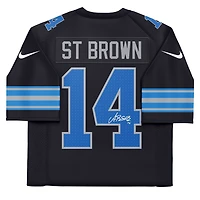 Maillot Nike Vapor F.U.S.E. noir dédicacé par Amon-Ra St. Brown des Lions de Détroit