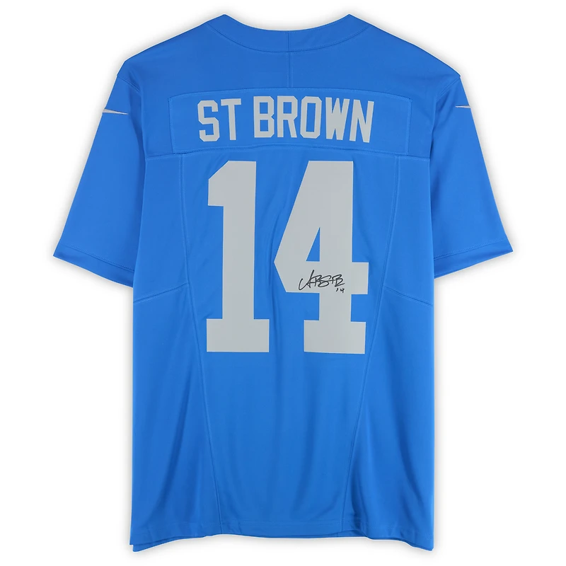 Amon-Ra St. Brown Detroit Lions Autographed Blue Alternate Nike Vapor F.U.S.E. Limited Jersey 