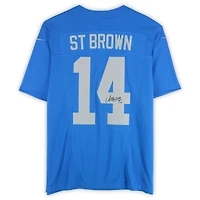 Amon-Ra St. Brown Detroit Lions Autographed Blue Alternate Nike Vapor F.U.S.E. Limited Jersey 