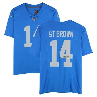Amon-Ra St. Brown Detroit Lions Autographed Blue Alternate Nike Vapor F.U.S.E. Limited Jersey 
