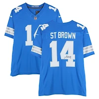 Amon-Ra St. Brown Detroit Lions Autographed Blue Nike Vapor F.U.S.E. Limited Jersey  