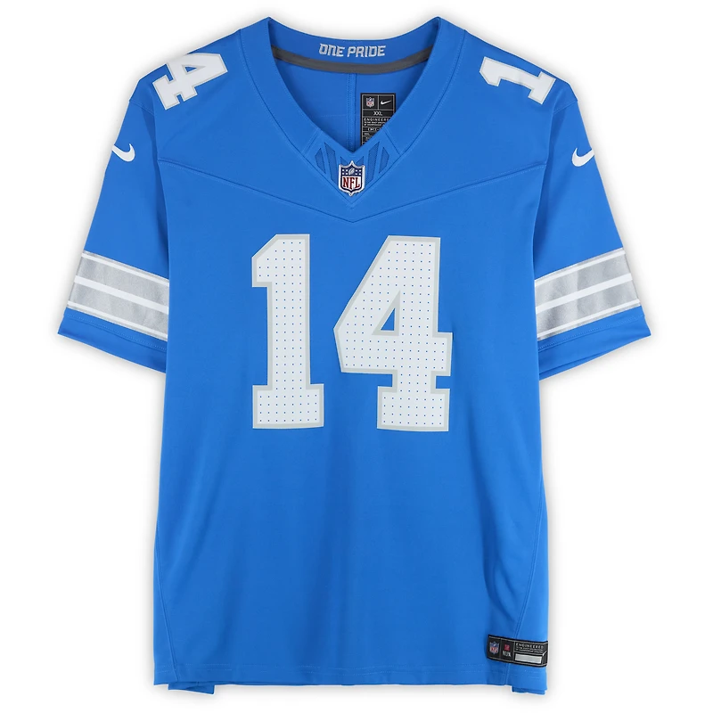 Amon-Ra St. Brown Detroit Lions Autographed Blue Nike Vapor F.U.S.E. Limited Jersey with "One Pride" Inscription