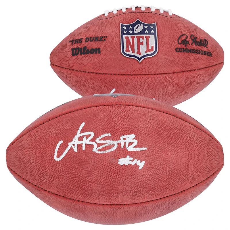 Ballon de football en couleur autographié Duke par Amon-Ra St. Brown des Detroit Lions