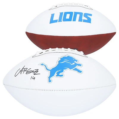Ballon de football Franklin White Panel autographié par Amon-Ra St. Brown des Lions de Détroit
