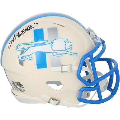Casque miniature rétro Riddell Speed ​​autographié par Amon-Ra St. Brown des Lions de Détroit