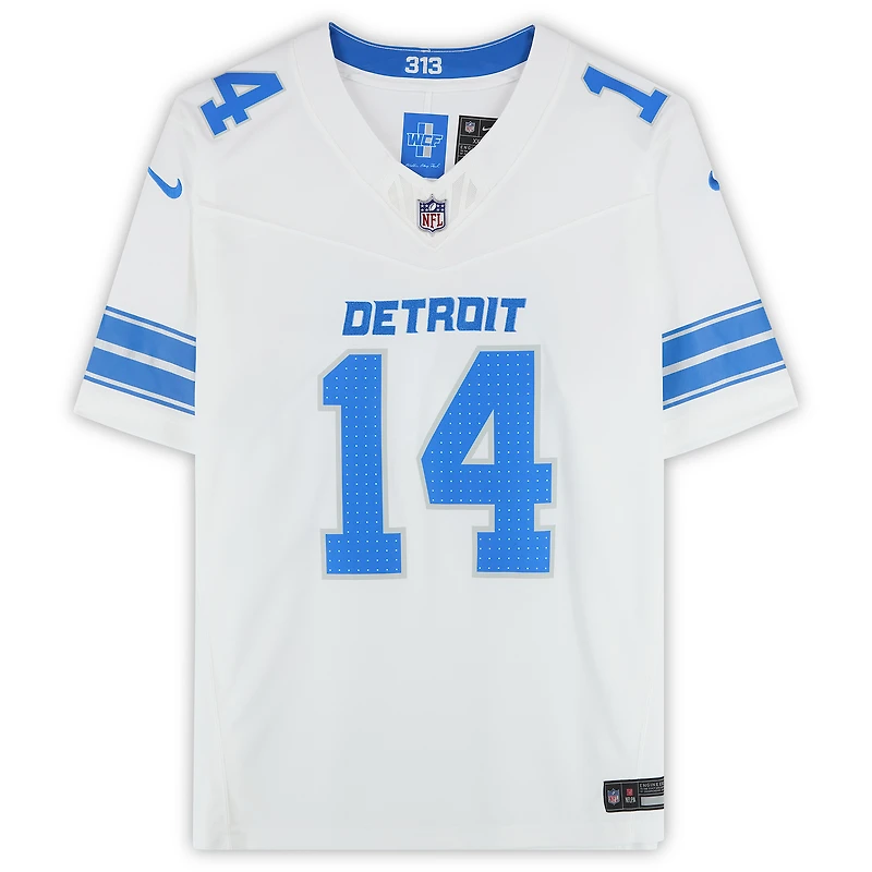 Maillot Nike Vapor F.U.S.E. blanc en édition limitée, autographié par Amon-Ra St. Brown des Lions de Détroit