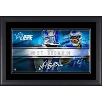 Amon-Ra St. Brown Detroit Lions Facsimile Signature Framed 10" x 18" Player Nameplate Collage