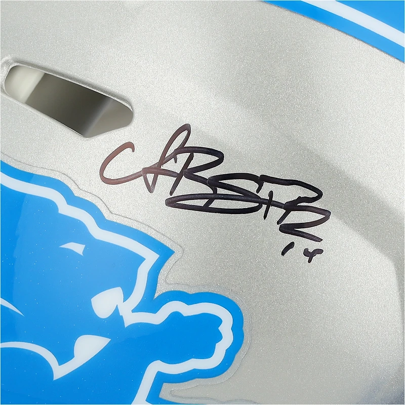 Amon-Ra St. Brown, Jahmyr Gibbs & Jared Goff Detroit Lions Autographed Riddell Speed Authentic Helmet