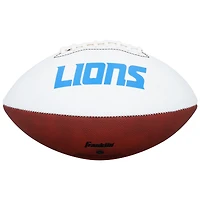 Ballon de football américain Franklin White Panel autographié par Amon-Ra St. Brown, Jared Goff et Jahmyr Gibbs des Lions de Détroit